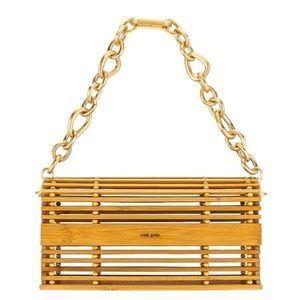 Cult Gaia Sylva caged wooden bamboo shoulder bag